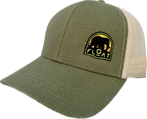 FLOAT Elephant Hat 2023 - econscious Eco Trucker Hat - Jungle/Oyster