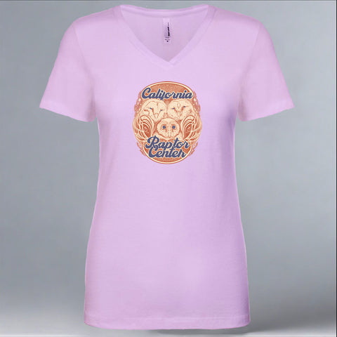 California Raptor Center - Ladies Fitted V-Neck - Lilac