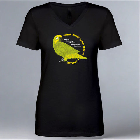 Exotic Avian Sanctuary of Tennessee - Ladies Fitted V-Neck - Black