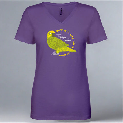 Exotic Avian Sanctuary of Tennessee - Ladies Fitted V-Neck - Purple Rush