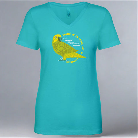 Exotic Avian Sanctuary of Tennessee - Ladies Fitted V-Neck - Tahiti Blue