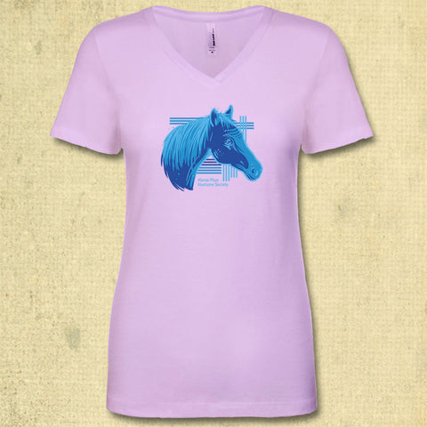 Horse Plus Humane Society - Ladies Fitted V-Neck - Lilac
