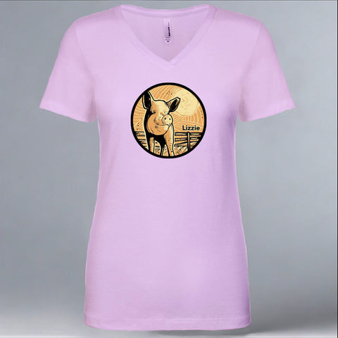Lizzie - Ladies Fitted V-Neck - Lilac