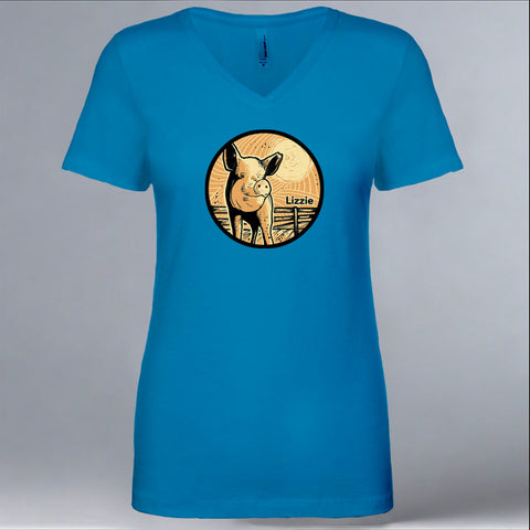 Lizzie - Ladies Fitted V-Neck - Turquoise