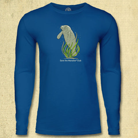 Save the Manatee - Adult Long Sleeve - Cool Blue
