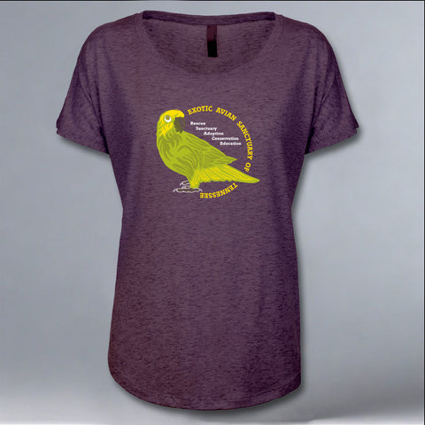 Exotic Avian Sanctuary of Tennessee - Ladies Triblend Dolman - Vintage Purple