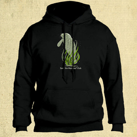 Save the Manatee - Gildan Adult Heavy Blend™ 8 oz., 50/50 Hooded Sweatshirt - Black