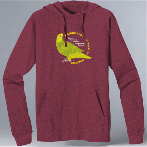 Exotic Avian Sanctuary of Tennessee - EcoBlend Hooded Tee - Berry