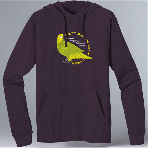 Exotic Avian Sanctuary of Tennessee - EcoBlend Hooded Tee - Eggplant