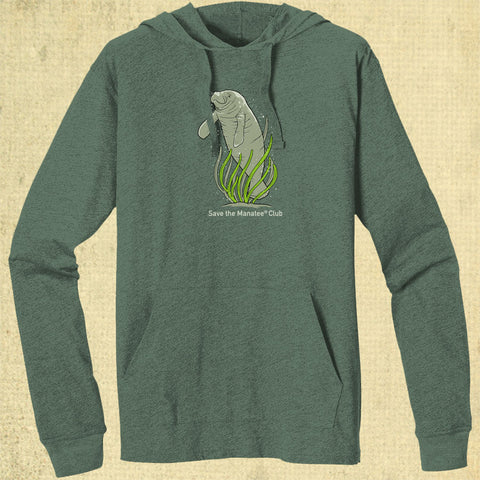 Save the Manatee - EcoBlend Hooded Tee - Asparagus