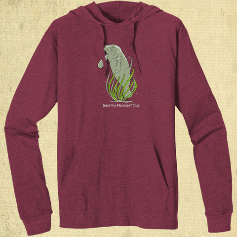 Save the Manatee - EcoBlend Hooded Tee - Berry