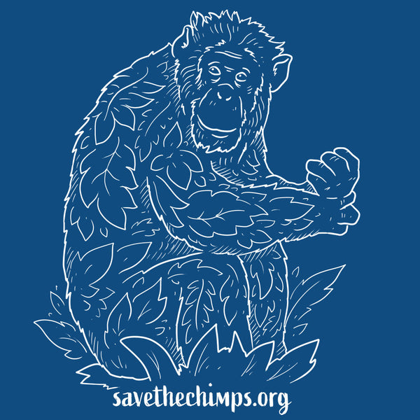 Save the Chimps - Adult Long Sleeve - Cool Blue