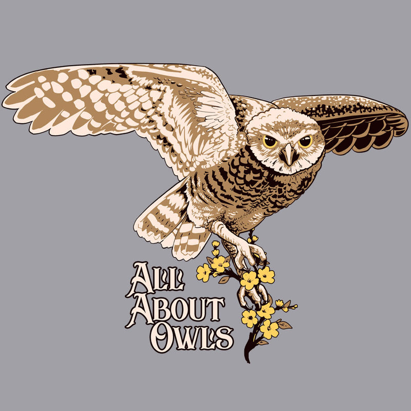 All About Owls - Ladies V-Neck - Heather Gray