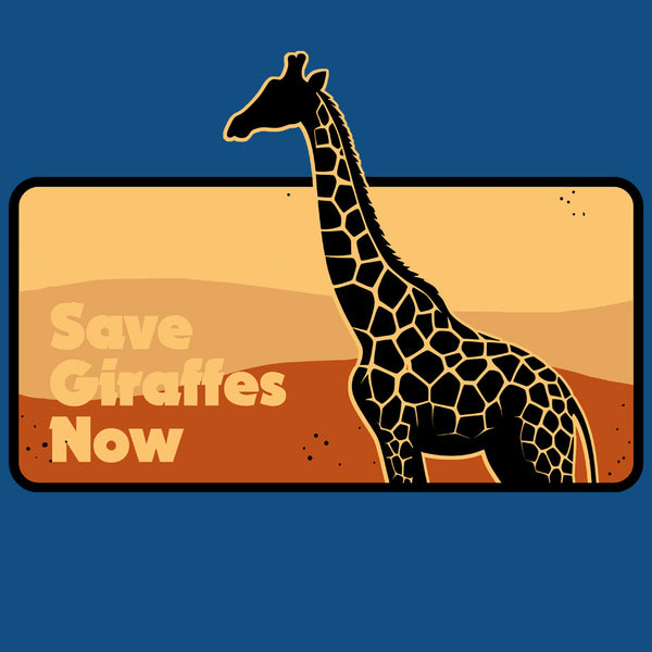 Save Giraffes Now - Adult Long Sleeve - Cool Blue