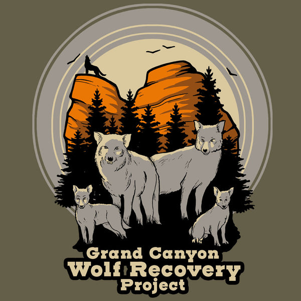 Grand Canyon Wolf Recovery Project - Adult Long Sleeve - Military Green