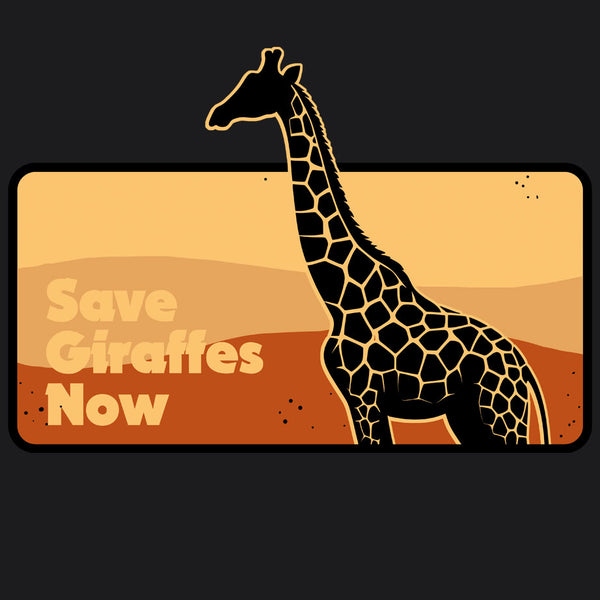 Save Giraffes Now - Adult Long Sleeve - Black