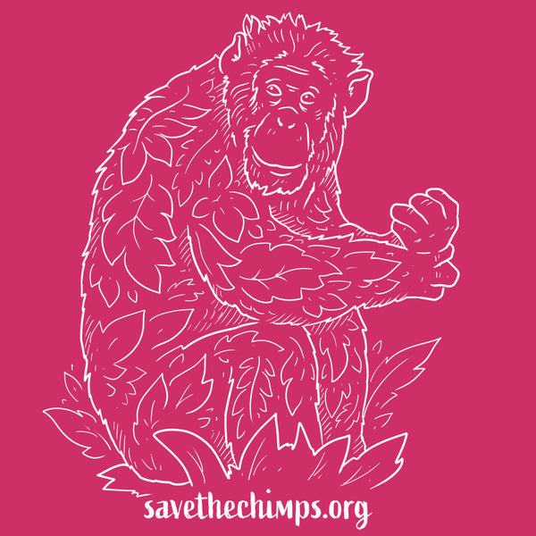 Save the Chimps - Ladies V-Neck - Raspberry