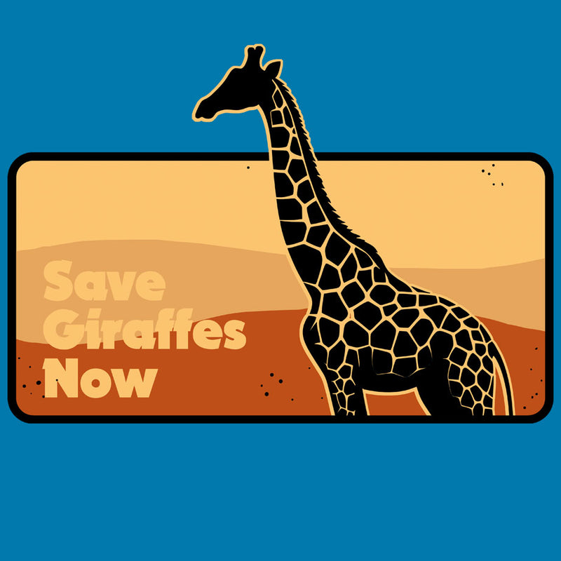 Save Giraffes Now - Ladies V-Neck - Turquoise