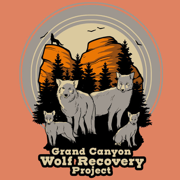 Grand Canyon Wolf Recovery Project - Ladies Fitted V-Neck - Light Orange