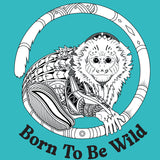 Jungle Friends - Ladies Racerback Tank - Tahiti Blue