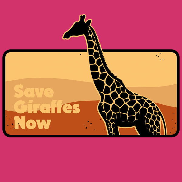 Save Giraffes Now - Ladies V-Neck - Raspberry