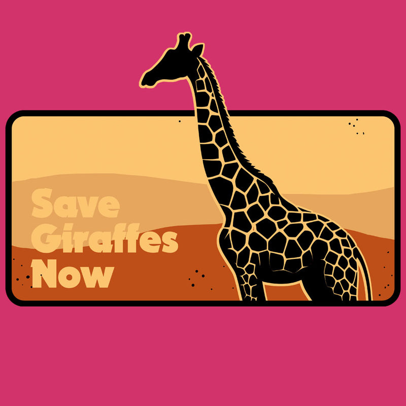 Save Giraffes Now - Ladies V-Neck - Raspberry