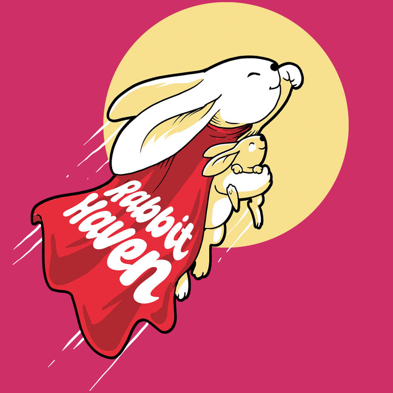 Rabbit Haven - Ladies V-Neck - Raspberry