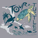 Tour de Turtles - Ladies V-Neck - Heather Gray