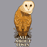 All About Owls - Ladies V-Neck - Heather Gray