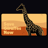 Save Giraffes Now - Ladies Racerback Tank - Black