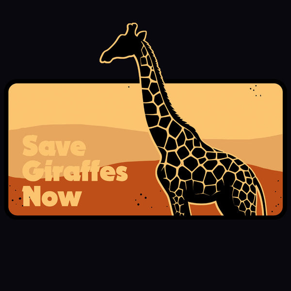 Save Giraffes Now - Ladies Racerback Tank - Black