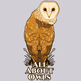All About Owls - Ladies Triblend Dolman - Heather White