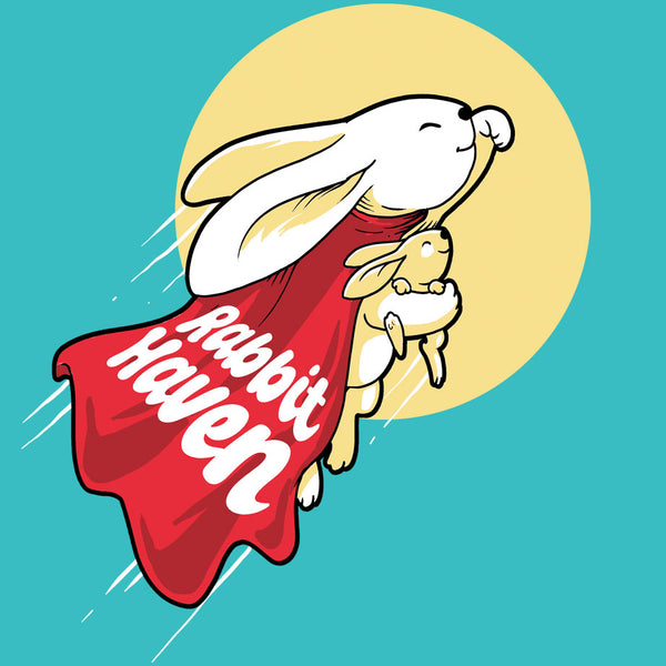 Rabbit Haven - Ladies Racerback Tank - Tahiti Blue