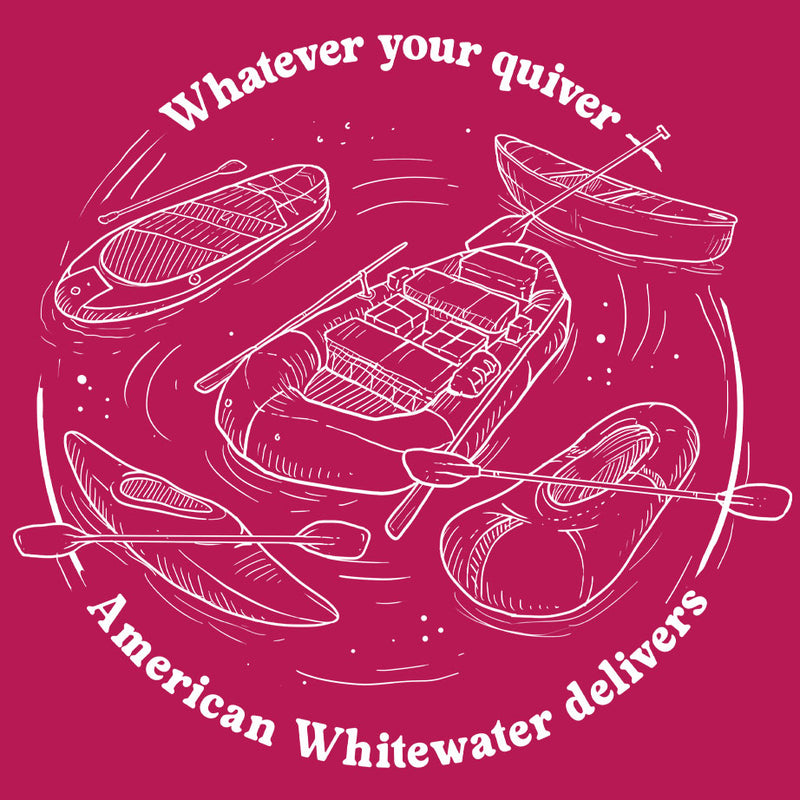 American Whitewater - Ladies V-Neck - Raspberry