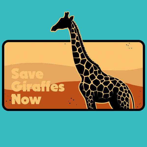 Save Giraffes Now - Ladies Racerback Tank - Tahiti Blue