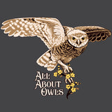 All About Owls - Ladies Racerback Tank - Dark Gray