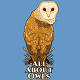 All About Owls - Allmade® Women's ECO-FRIENDLY Tri-Blend Muscle tank - Azure Blue
