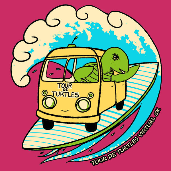 Tour de Turtles - Ladies V-Neck - Raspberry
