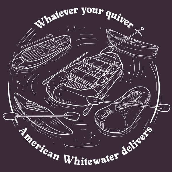 American Whitewater - EcoBlend Hooded Tee - Eggplant