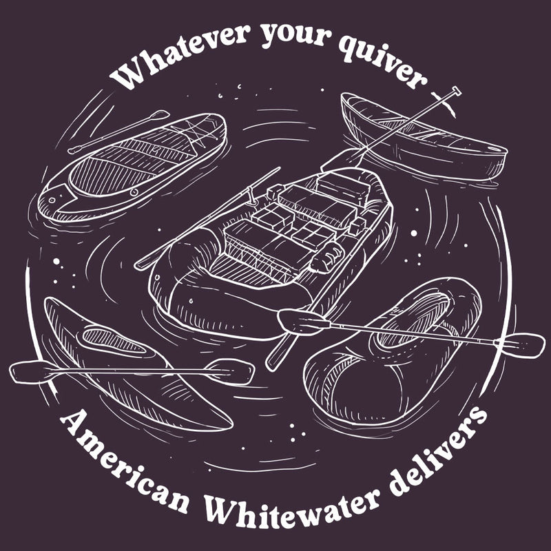 American Whitewater - EcoBlend Hooded Tee - Eggplant