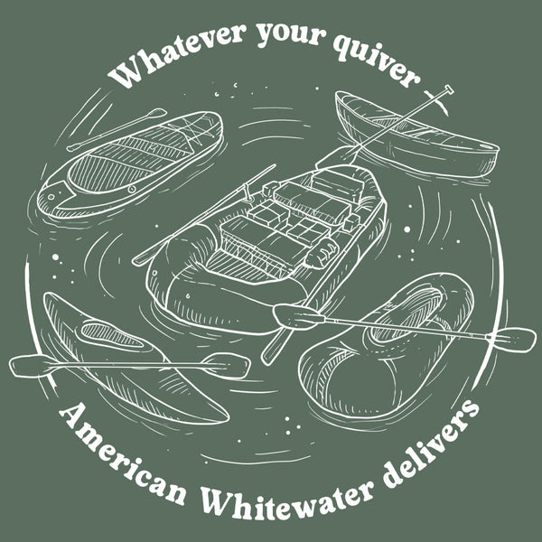 American Whitewater - EcoBlend Hooded Tee - Asparagus