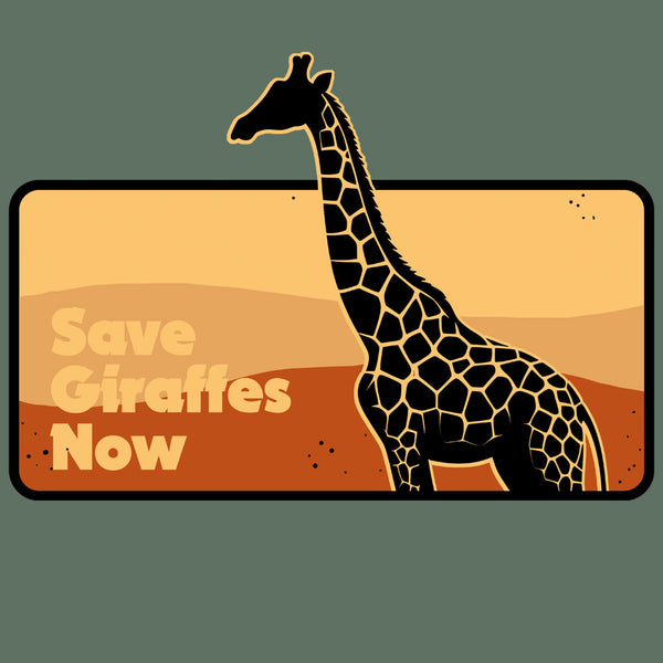 Save Giraffes Now - EcoBlend Hooded Tee - Asparagus