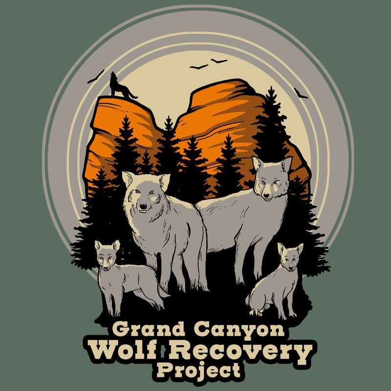 Grand Canyon Wolf Recovery Project - EcoBlend Hooded Tee - Asparagus