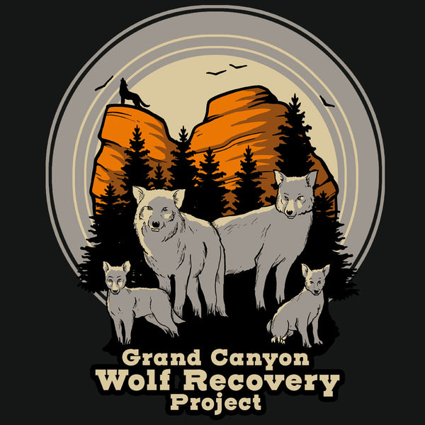 Grand Canyon Wolf Recovery Project - Gildan Adult Heavy Blend™ 8 oz., 50/50 Hooded Sweatshirt - Black