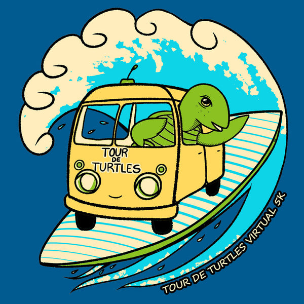Tour de Turtles - Ladies Racerback Tank - Turquoise