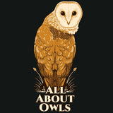 All About Owls - Allmade® Unisex ORGANIC CVC Fleece Pullover Hoodie - Deep Black