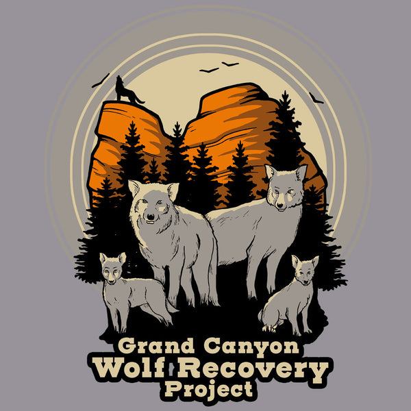 Grand Canyon Wolf Recovery Project - Gildan Adult Heavy Blend™ 8 oz., 50/50 Hooded Sweatshirt - Graphite Heather