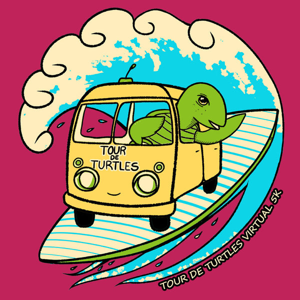 Tour de Turtles - Ladies Racerback Tank - Raspberry