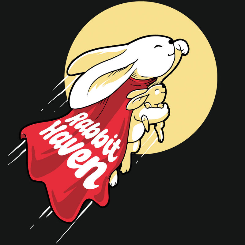 Rabbit Haven - Gildan Adult Heavy Blend™ 8 oz., 50/50 Hooded Sweatshirt - Black