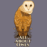 All About Owls - Allmade® Unisex ORGANIC CVC Fleece Pullover Hoodie - Cosmic Purple